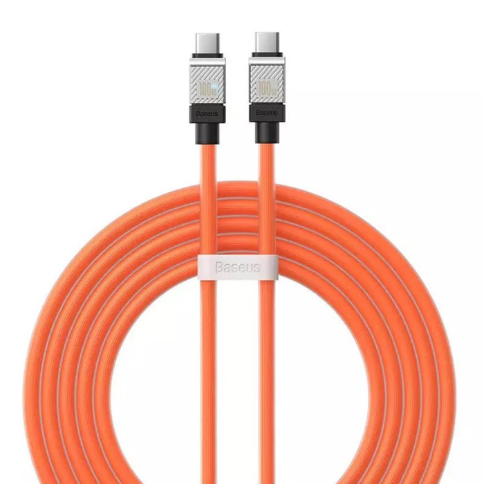 Cablu de date tip-c la tipe-c incarcare super rapida pd100w, 2m baseus coolplay, orange