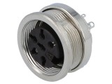 Conector M16 soclu mamă lipire PIN 6 5A 300V IP40 0,5mm2 AMPHENOL