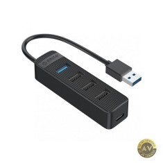 Hub USB Orico TWU32-4A-BK-EP-HU 1 x USB-A 3.1 - 3 x USB-A - 1 x USB-C Negru