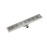 Scurgere Dus Leziter Flow, Otel Inoxidabil, 60 cm, Profil Redus, Cu Sifon, Picioare Reglabile