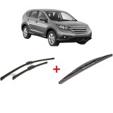 Cumpara ieftin Set 3 stergatoare HONDA CR-V IV (RM_) din 2012 - 2015, pentru parbriz si luneta fata si spate auto, Bosch Twin, din cauciuc siliconat rezistent, HONDA