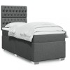 VidaXL Pat box spring cu saltea, gri &icirc;nchis, 90x190 cm, textil 3292651