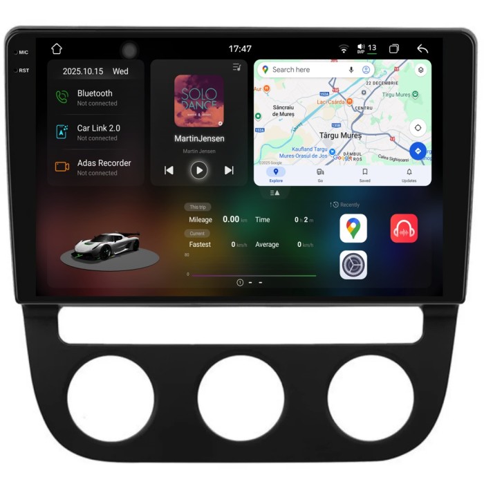 Navigatie Dedicata Volkswagen Golf5 Jetta (2004-2009), 2K, 12Gb Ram, 256Gb Stocare, Carplay - Clima Automata
