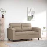 VidaXL Canapea cu 2 locuri, gri taupe, 120 cm, țesătură microfibră