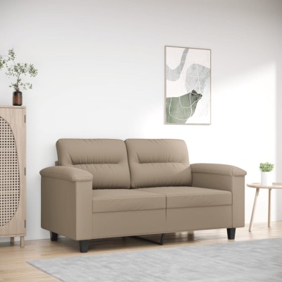 vidaXL Canapea cu 2 locuri, gri taupe, 120 cm, țesătură microfibră foto