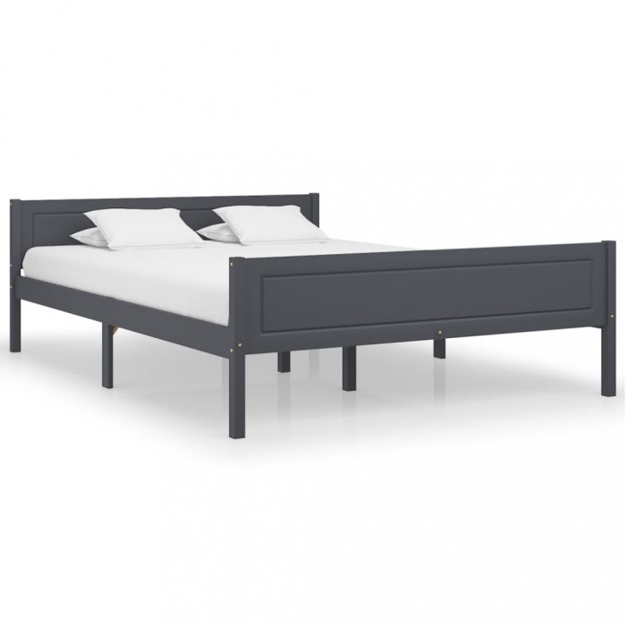 Gossi cadru de pat, gri, 160x200 cm, lemn masiv de pin