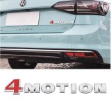 Emblema 4Motion spate Volkswagen, chrom cu rosu