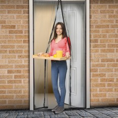 Plasa tantari pentru usa Delight, 100 x 210 cm, inchidere magnetica, Negru foto