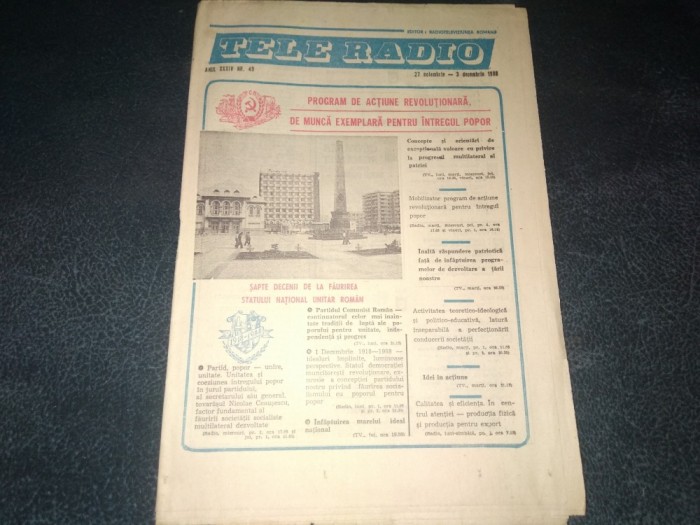 REVISTA TELE RADIO 27 NOIEMBRIE 3 DECEMBRIE 1988