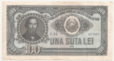 ROMANIA 100 LEI 1952 VF+, AXF foto