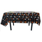 Fata de masa, flippy, din folie, imprimeu halloween - boo, 137 x 274 cm, negru
