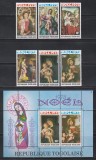 Togo 1975 - Crăciun - Picturi Madona și Copil de El Greco, Bellini, Correggio s.a., Serie + Pa + Colita, SET COMPLET, MNH, Nestampilat