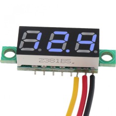 Voltmetru digital mini 100V &ndash; Afișaj LED albastru pentru măsurare DC