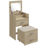 HOMCOM Masă de Toaletă cu Oglindă Rabatabilă, Natural | Aosom Romania