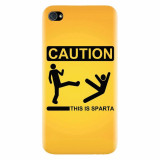 Husa silicon pentru Apple Iphone 4 / 4S, This Is Sparta Funny Illustration