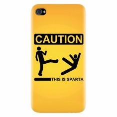 Husa silicon pentru Apple Iphone 4 / 4S, This Is Sparta Funny Illustration