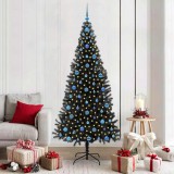 vidaXL Brad de Crăciun cu 300 LED cu suport Negru 210 cm PVC 3396494
