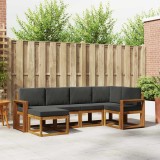 vidaXL Set de canapele de exterior cu pernă 6 pcs Natural și Antracit 3366645