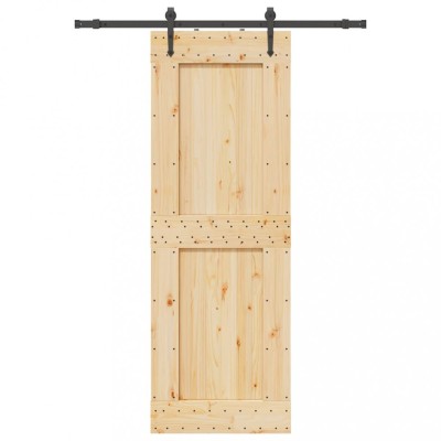 vidaXL Ușă glisantă cu set de feronerie 80x210 cm, lemn masiv de pin 3332737 foto