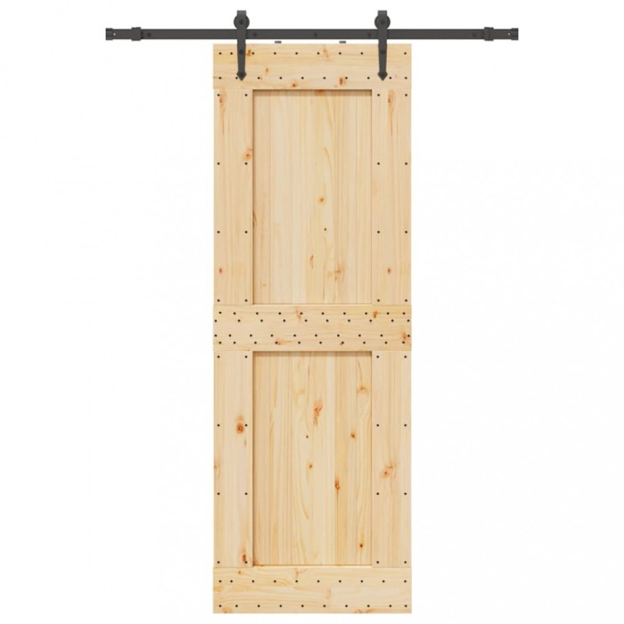 vidaXL Ușă glisantă cu set de feronerie 80x210 cm, lemn masiv de pin 3332737