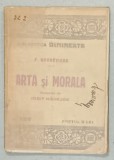 ARTA SI MORALA de F. BRUNETIERE , CCA. 1900