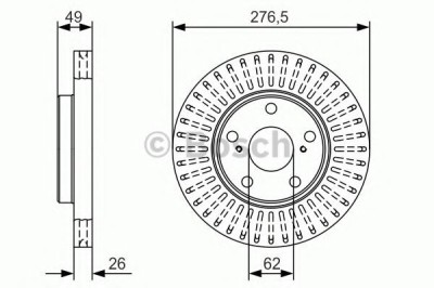 Disc frana TOYOTA AURIS (ZWE18, NZE18, ZRE18) (2012 - 2016) BOSCH 0 986 479 A62 foto