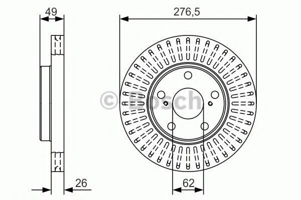 Disc frana TOYOTA AURIS (ZWE18, NZE18, ZRE18) (2012 - 2016) BOSCH 0 986 479 A62