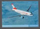 CPIB 19663 CARTE POSTALA - AVION AIRBUS A319, AUSTRIAN, TYROLEAN, NECIRCULATA