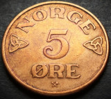Moneda istorica 5 ORE - NORVEGIA, anul 1954 * cod 4465 B, Europa