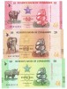 Zimbabwe Set 10,20,50 Zig 2026 P-115-116-117 UNC
