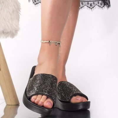 Papuci eleganti thelma gun glitter, 37 foto