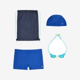 Set &icirc;not Băieți: costum de baie, ochelari, cască, geantă - 100 Albastru