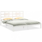 Cumpara ieftin Cadru de pat, alb, 200x200 cm, lemn masiv