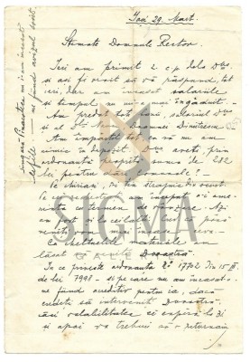 SCRSOARE / DOCUMENT, TRIMISA DE PICTORUL ALEXANDRU CLAVEL - RECTORULUI PINACOTECII DIN IASI , IASI foto