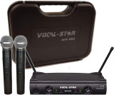 Cumpara ieftin Set 2 Microfoane wireless UHF + Geanta, Microfon vocal fara fir, Buton On/Off,..., China