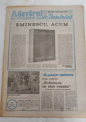 ADEVĂRUL DE DUMINICĂ (14 ianuarie 1990) Anul I nr. 2 foto