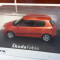 macheta skoda fabia 2 orange metallic - abrex junior, 1/43, noua.