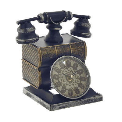 Ceas de birou Antique Telephone Blue 20 x 21 cm foto