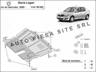 Scut metalic motor Dacia Logan 1 I / Logan MCV fabricata incepand cu 2005 APS-06,040 foto