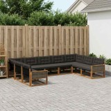 Cumpara ieftin Set de canapele de exterior 9 buc. 9-Locuri Natural si Negru