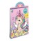 Carte de colorat cu abtibilduri si sclipici, model cu unicorn, A4, 16 pagini