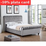 Pat Silver 140x200 cm Tapitat Catifea Taupe Somiera Inclusa