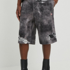 Diesel pantaloni scurți din bumbac P-STON-SHORT culoarea gri, A13034.0DQAQ