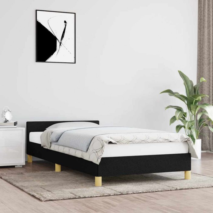 vidaXL Cadru de pat fără saltea, negru, 100x200 cm, textil 347393