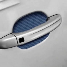 Set 4 bucati protectie zgarieturi manere usa din autocolant carbon 3D Albastru AVX-PROT16