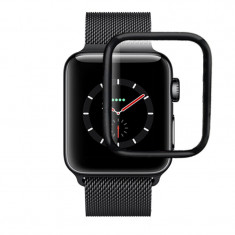 Folie protectie sticla 3D cu aplicator Nevox Nevoglass+ pentru Apple Watch 6 / 5 / 4 / SE (40mm), margini negre foto