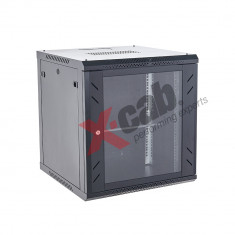 Cabinet metalic de perete 19&amp;quot;, tip rack wallmount, 12U 600x450 mm, Xcab S Negru NewTechnology Media foto