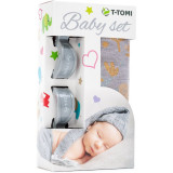 Cumpara ieftin T-TOMI Baby Set Bierdie set cadou pentru copii 3 buc