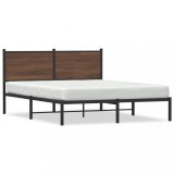 Cumpara ieftin Cadru pat metalic fara saltea, stejar maro, 150x200 cm