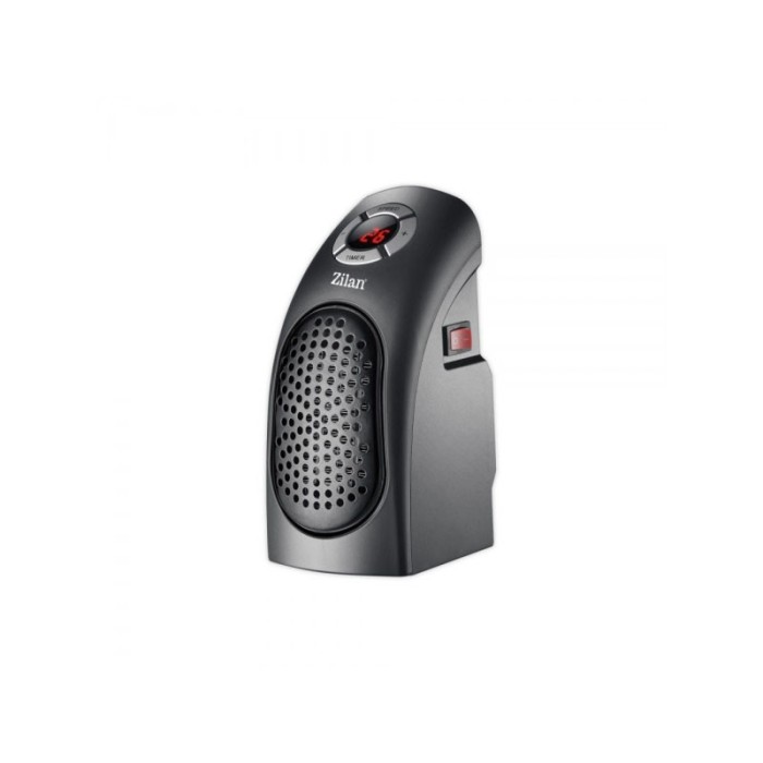 Aeroterma Zilan Compact, 400 W, 2 trepte incalzire, ecran LCD, temperatura reglabila, rotire 180, timer 12h, ceramica, Negru